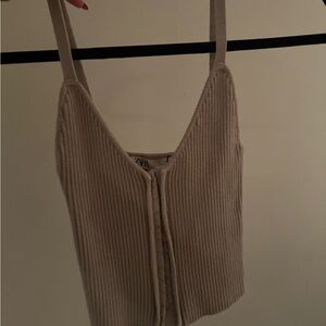 Zara Taupe Ribbed Camisole